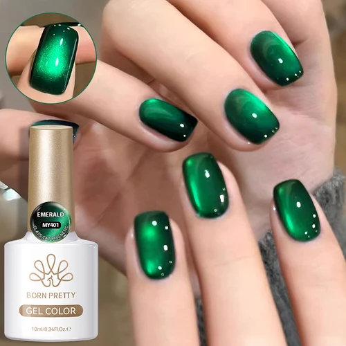 Imagen 2 del producto BORN PRETTY 10ml verde Esmeralda gato Gel magnético esmalte de ojos cuentas de vidrio remojo UV LED salón de manicura DIY en casa manicura