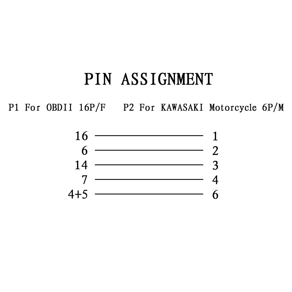 دراجة نارية obd2 موصل كابل لكاواساكي 6P إلى obd2 16 دبوس موصل دراجة نارية كابل محول obd2 #6