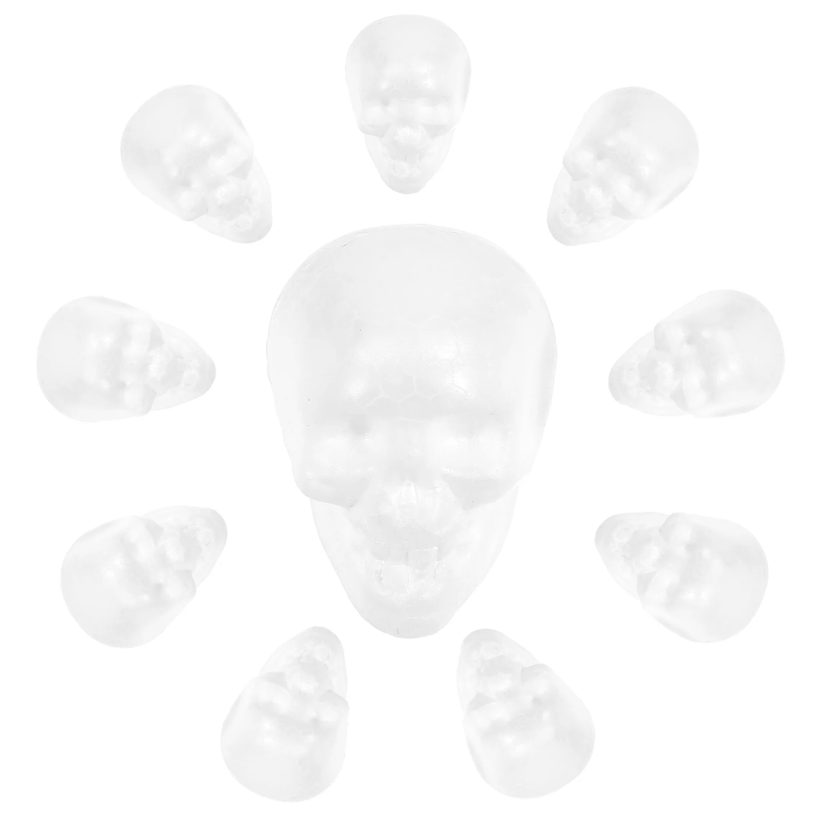 25 Pcs Pumpkin Decor Pieces) Halloween Foams Pendants Unfinished Heads Skull Model Round White Hanging for