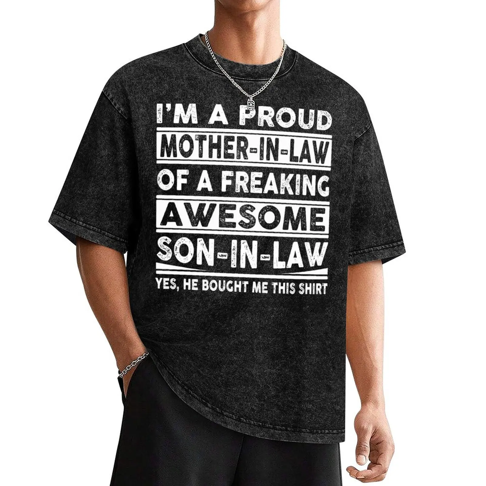 I'm A Proud Mother In Law Of A Freaking Awesome Son In Law T-Shirt graphic tee shirt vintage mens vintage t shirts