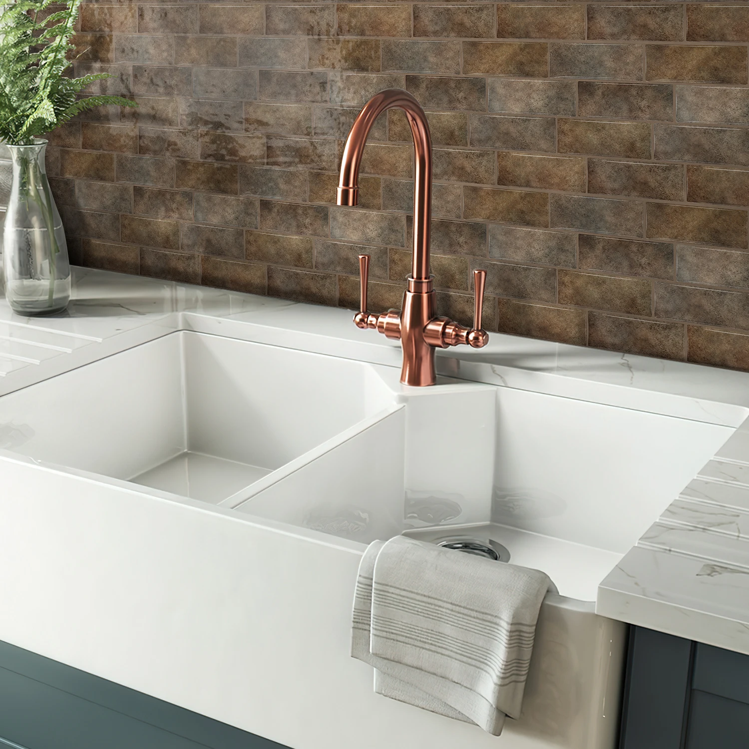 ウォールステッカー、キッチンとバスルーム用のブラウンミックス、使用済み接着剤、自己粘着性の防水装飾ステッカー