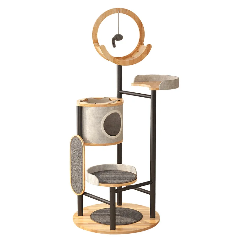 إطار تسلق القطط من الخشب الصلب، مستلزمات ألعاب الحيوانات الأليفة للقطط من الحديد المطاوع
