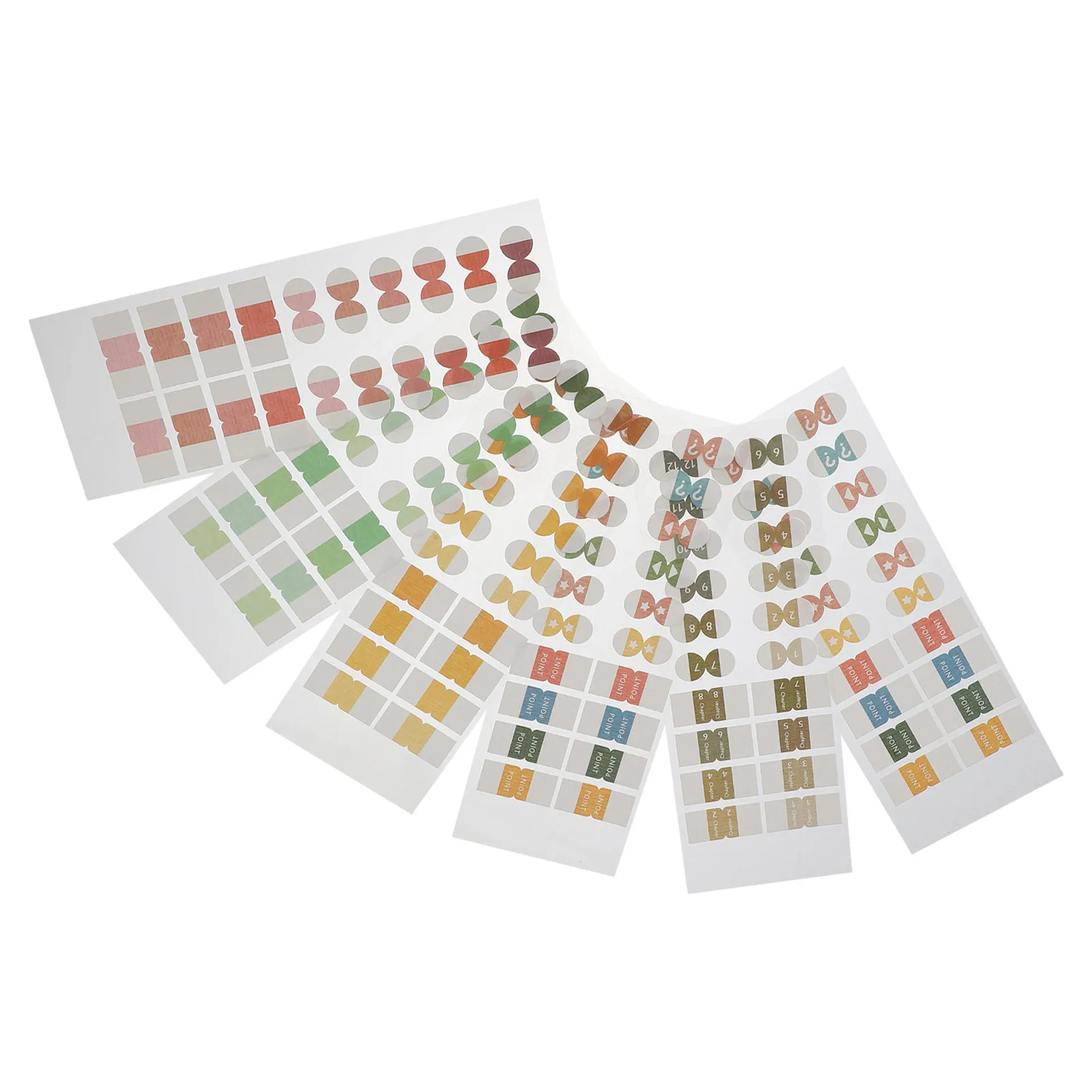 

6 листов разноцветных клейких индексных закладок для книг, маркеров страниц, заметок для чтения, для офиса, школы, папок и биндеров