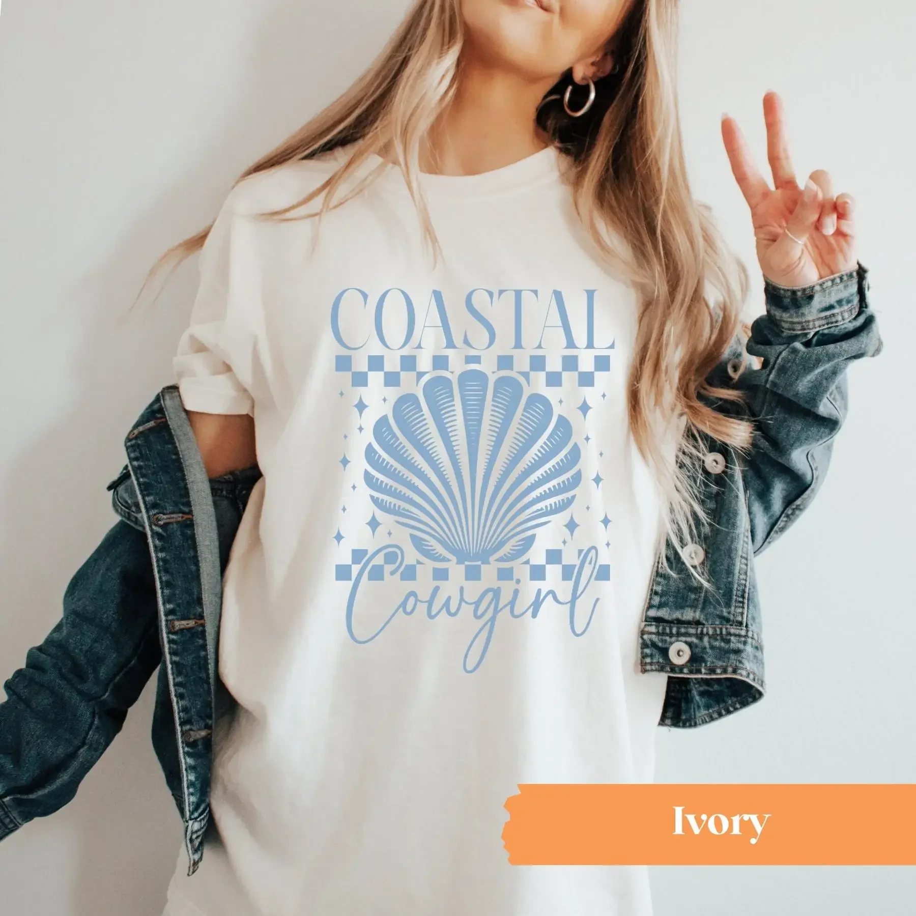 

Coastal Cowgirl T Shirt Beach Seashell Comfort Colors