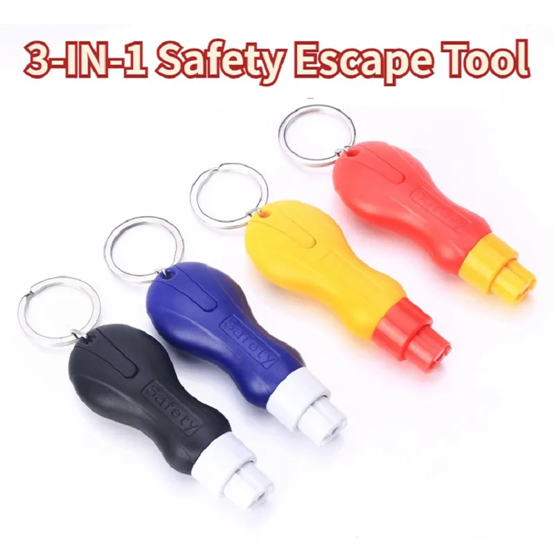 3 In 1 Car Safety Hammer Spring Type Mini Escape Hammer Portable Window Breaker Seat Belt Cutter Emergency Escape Tool for Car