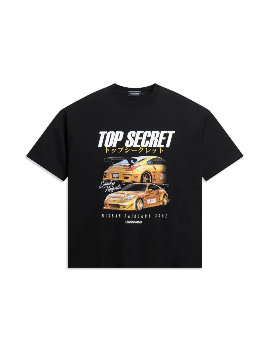 تي شيرت رجالي عتيق من TOP SECRET 100% قطن كبير الحجم برسومات السيارات الرجعية للرجال والنساء ملابس الشارع الكلاسيكية