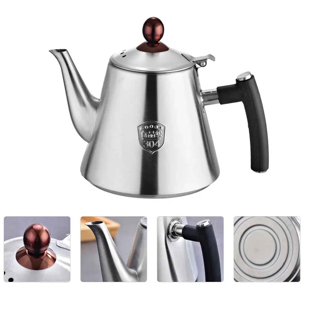 

Stylish Flat Teapot Coffee Flat Base Teapot Kettle Stainless Steel 304 Induction Cooker Tea Set Boiling Water Pot Gifts