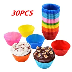 Round Silicone Cake Mold, Muffin e Cupcake Baking Moldes, Reutilizáveis DIY Bolo Decoração Ferramentas, Casamento e Decorações De Festa De Aniversário