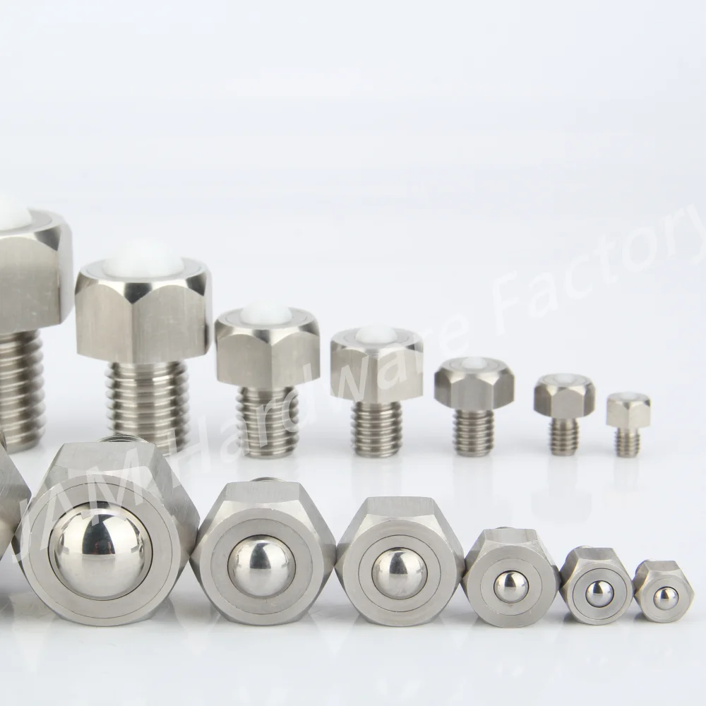 MJ312/MJ313 Stainless Steel/POM Ball Stainless Steel Hex Head Conveyor Ball Rollers Bolts