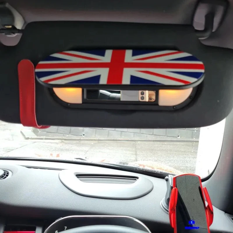 Car Makeup Mirror Back Leather Stickers for Mini Cooper F54 F55 F56 F57 F60 Coutryman Clubman Interior Decoration Accessories
