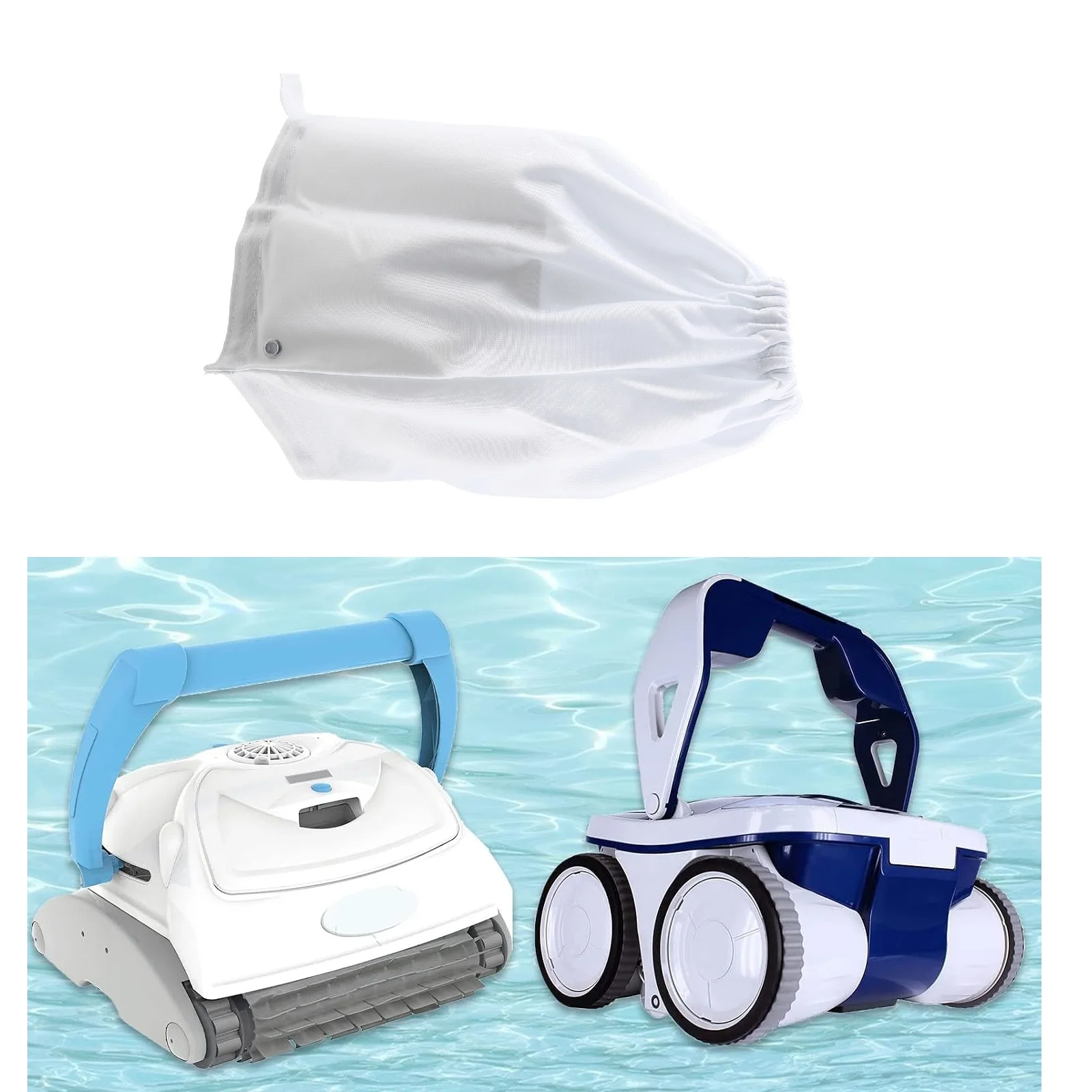 8114 A8114PK Pool Cleaner Filter Bag 2 Micron Fine Mesh Reusable Washable for Aquabot Pool Rover Plus Pura 4X Pura 5X S2-40/50