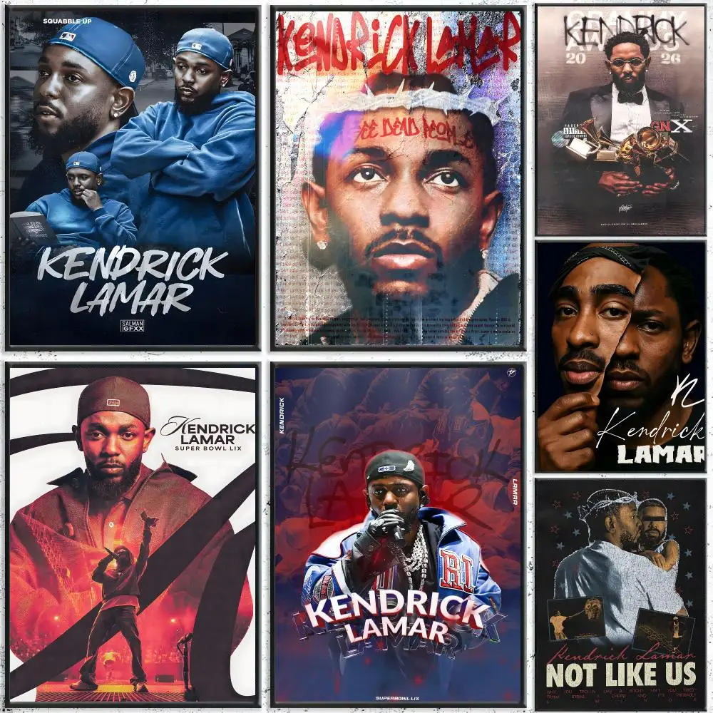 Rapper Kendrick Lamar Poster Self-Adhesive Waterproof Wall Stickers, Coffee Bar Home Wall Decor