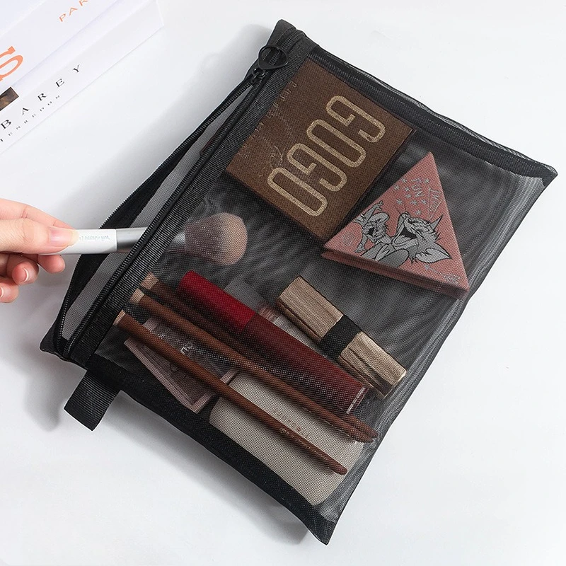 1pc Mesh Cosmetic Bag Travel Storage Makeup Bag Organizer Female Make Up Pouch Portable Small Large Toiletry Beauty Case