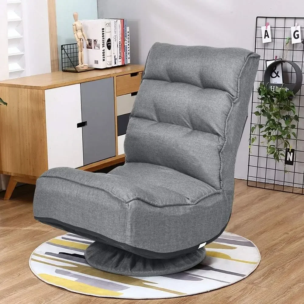 360-Degree Swivel Ergonomic Gaming Chair with 5-Position Recline for Comfortable Gaming, TV, Reading, and Relaxation (Grey)