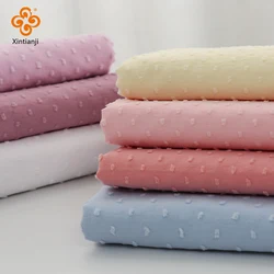 0.5/1/2/3/ Yard 100% Cotton Jacquard Fabric Dot Swiss for Sewing Woman Summer Shirt Child Dress Solid Color 55