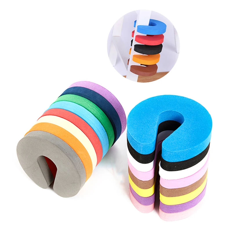 5PCS Safety Finger Safe Soft Foam Door Stopper Locks For Children Protection EVA C Shape Security Cabinet Locks Door Clip