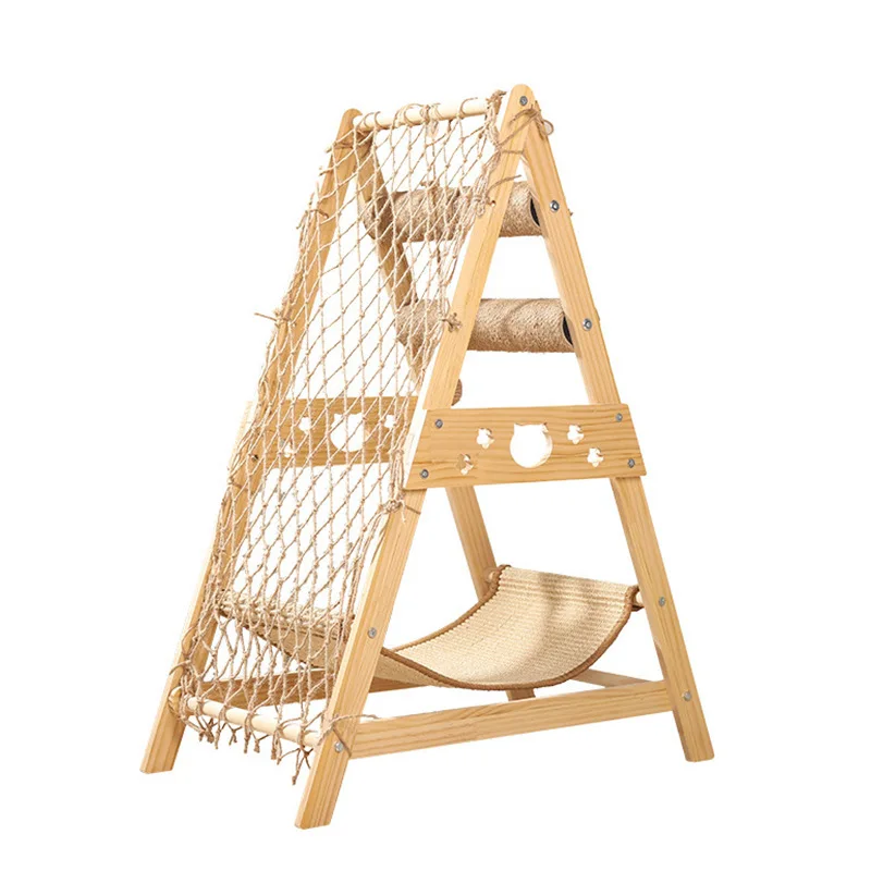 

Cat climbing frame Solid wood cat scratching board Wear-resistant and non-chip hammock Pet supplies