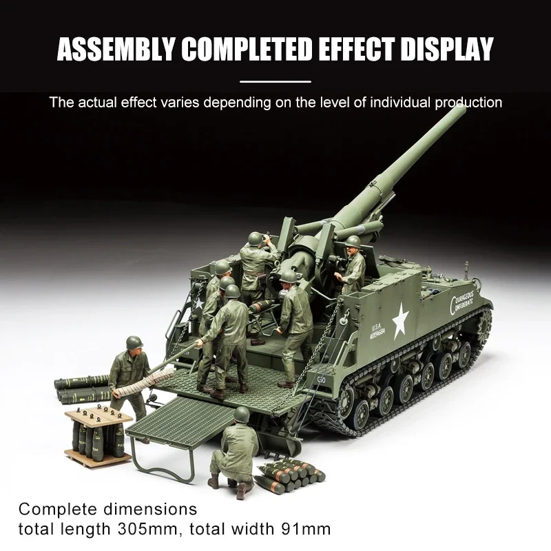 TAMIYA-Kit de maquette assemblé, Howitzer automotrice, American M40, 35351mm, 155, 1/35