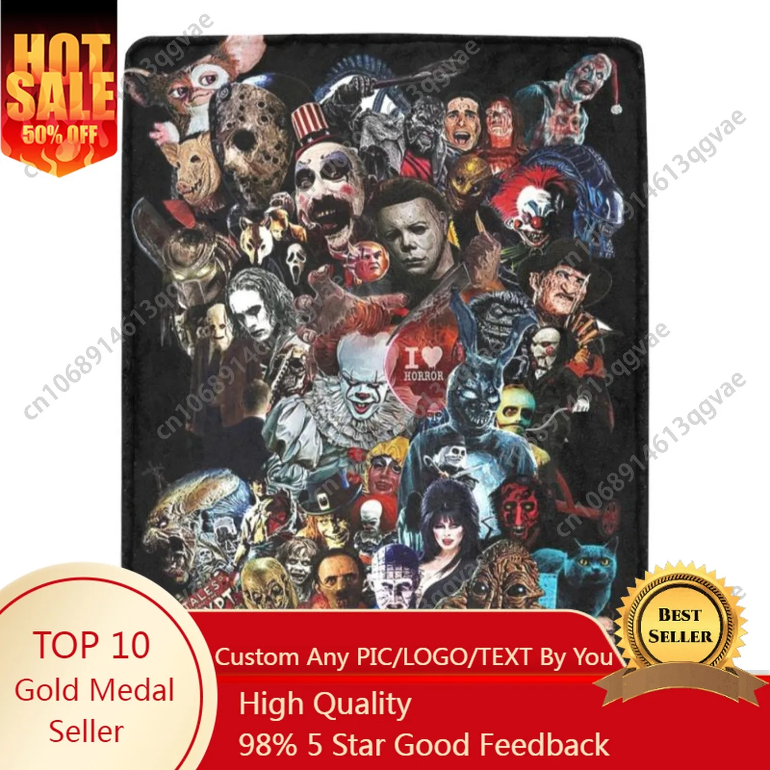 

Horror Movie Characters Blanket Ultra-Soft Micro Fleece Blanket Comfortable Air Conditioning Blanket Halloween Decoration Gifts