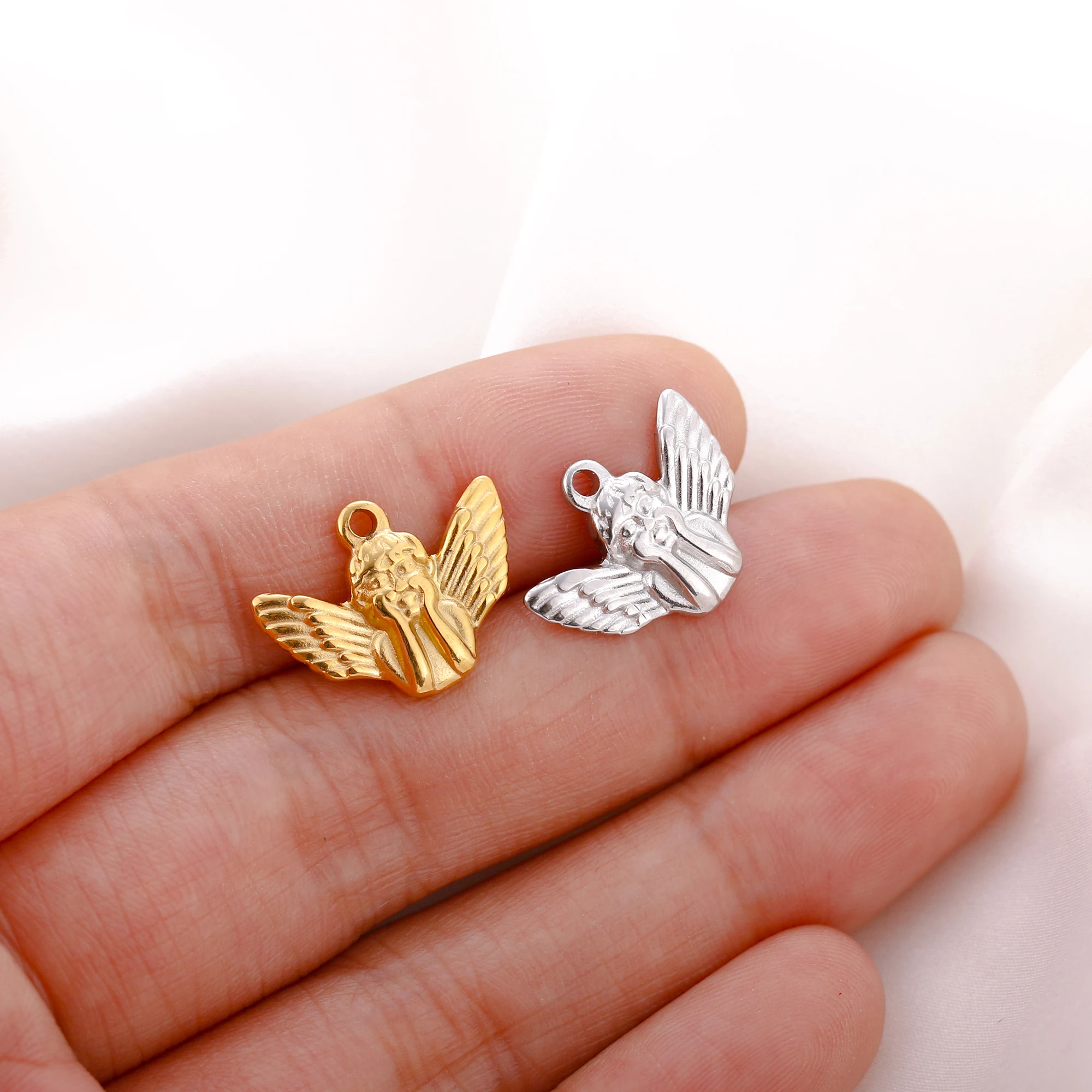 3PCS Edelstahl Herz Schmetterling Sonnenblume Schlange Niedlichen Hund Charms Für Schmuck Machen Liefert Diy Halskette Ohrringe Armband – Detail 10