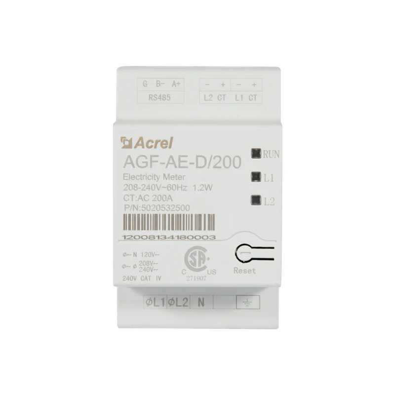 

ACREL AGF-AE-D/200 1P3W PV Solar Inverter Energy Meter with RS485 Communication for Sungrow Solis DELTA AlphaESS Inverter