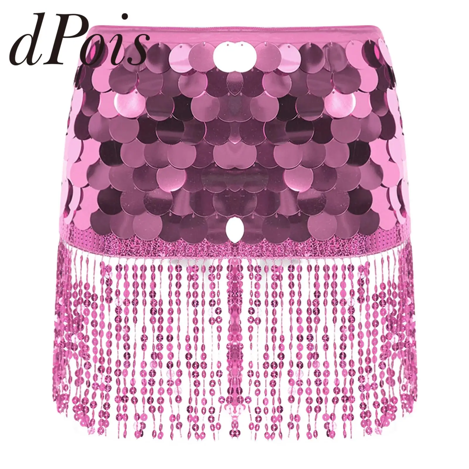 

Женская юбка на бедрах с блестящими пайетками для ночного клуба, шарф на бедрах для танца живота, мини-юбки, карнавальный костюм для танца живота