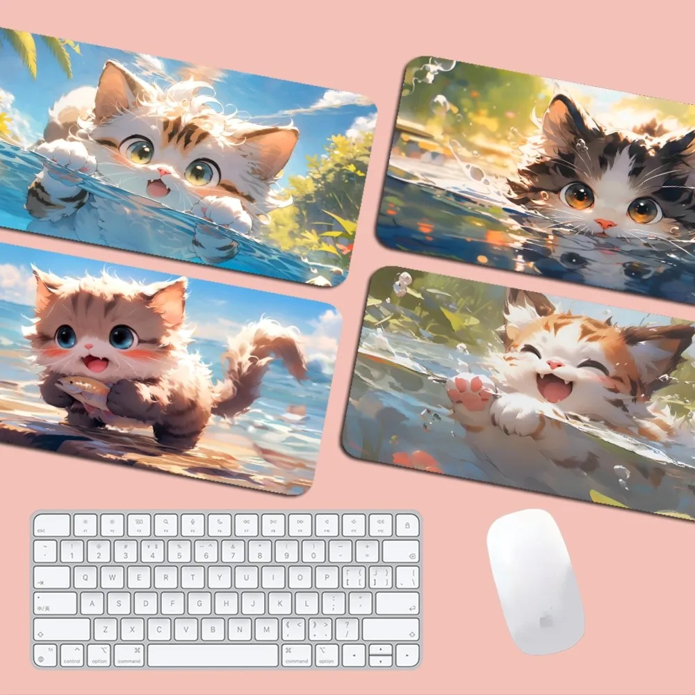 Cartoon Cat Mousepad Boy Pad Natural Rubber Gaming Mousepad Desk Mat Size For Gameing World Of Tanks CS GO Zelda