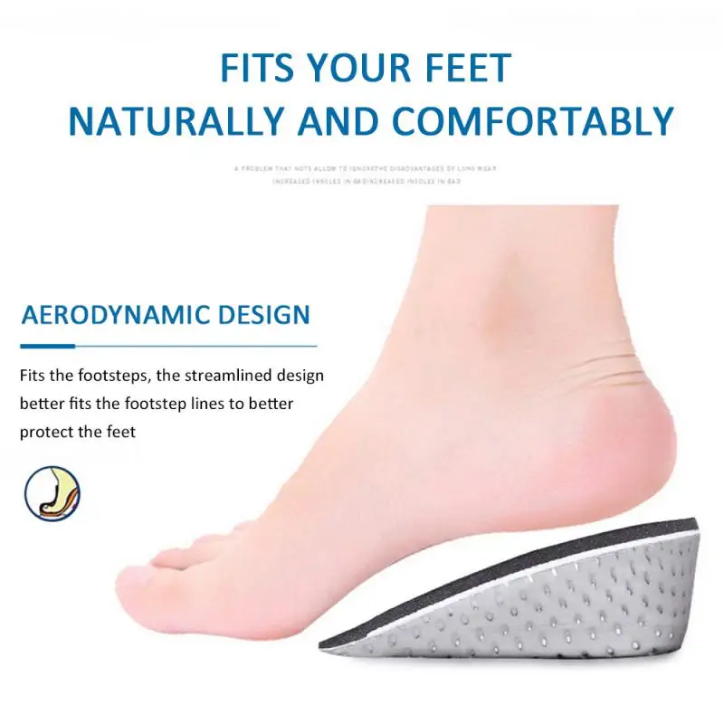 Height Increase Insole 1 Pair Hard Breathable Memory Foam Heel Lifting Inserts Shoe Lifts Shoe Pads Elevator Insoles for Unisex