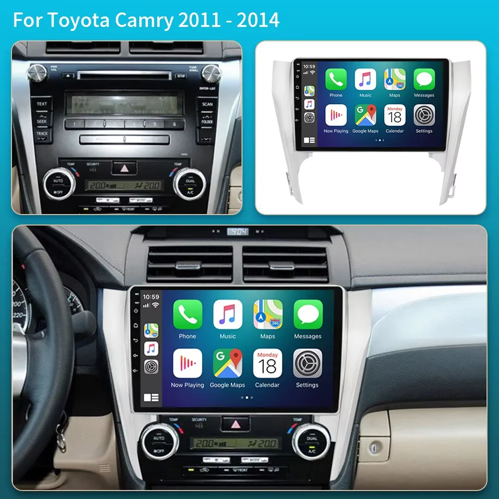 راديو السيارة Android15 السيارات لتويوتا كامري 7 XV 50 55 النسخة الأمريكية 2012-2017 Carplay مشغل وسائط متعددة ستيريو 48EQ نظام تحديد المواقع DSP 2Din #2
