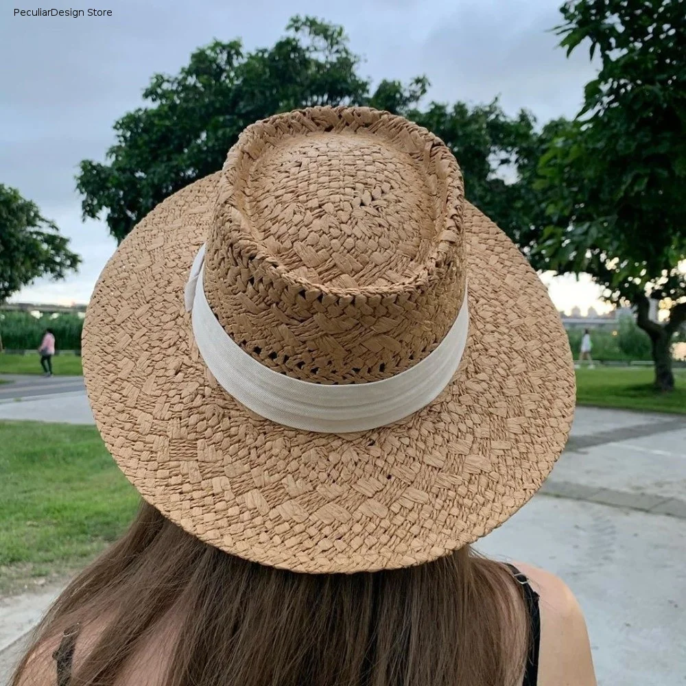 Cowboy Hat Straw - Fashion Wide Brim Hollow Straw Hat