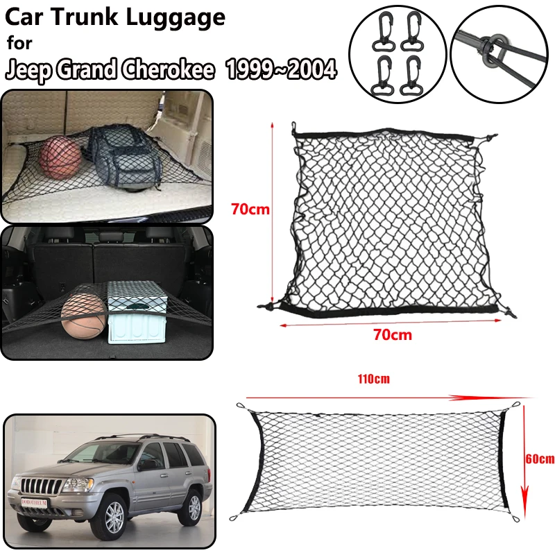 Car Trunk Net For Jeep Grand Cherokee WJ 1999~2004 Accessories Back Rear Trunk Organizer Elastic Luggage Bag Holder Pocket 2003