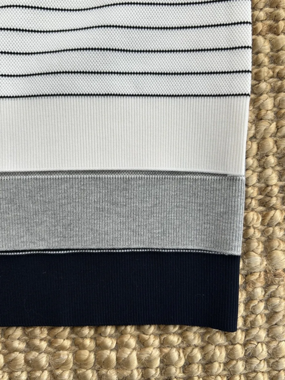 Mens Old Money Style High Count Combed Cotton Blend Stripe Crew Neck Knit Short Sleeve Breathable Wrinkle Resistant Drape T Shir