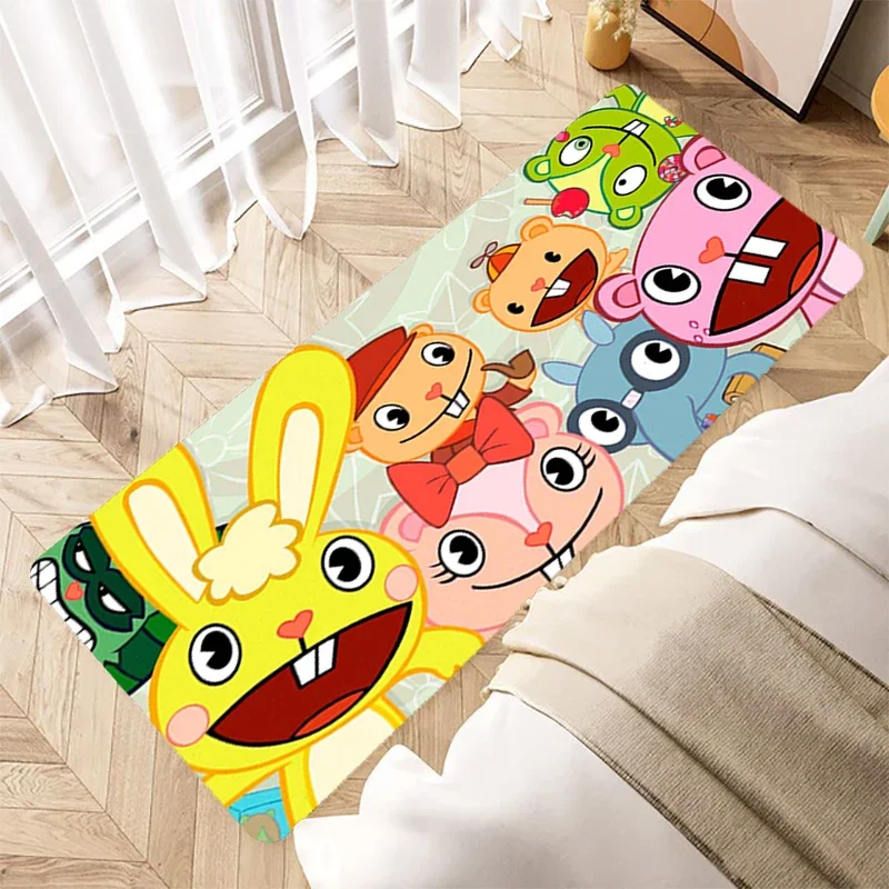 Cute Entrance Doormat Happy Tree Friends Children Room Mat Kawaii House Carpet Bathroom Floor Mats Washable Non-slip Kitchen Rug