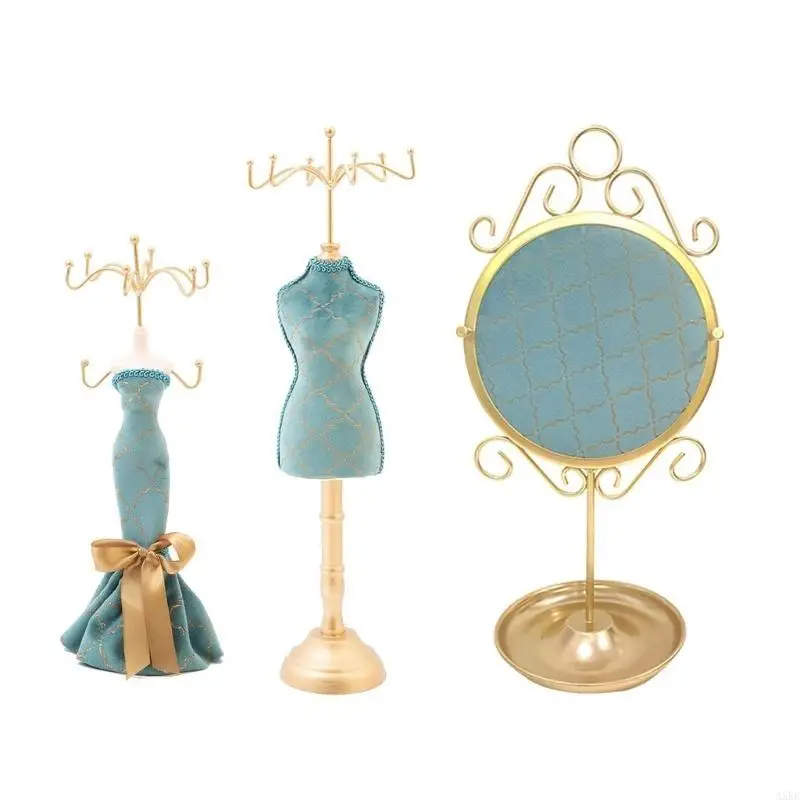 

Gilded Jewelry Stand Princess Dress Design Earring Necklace Storage Display