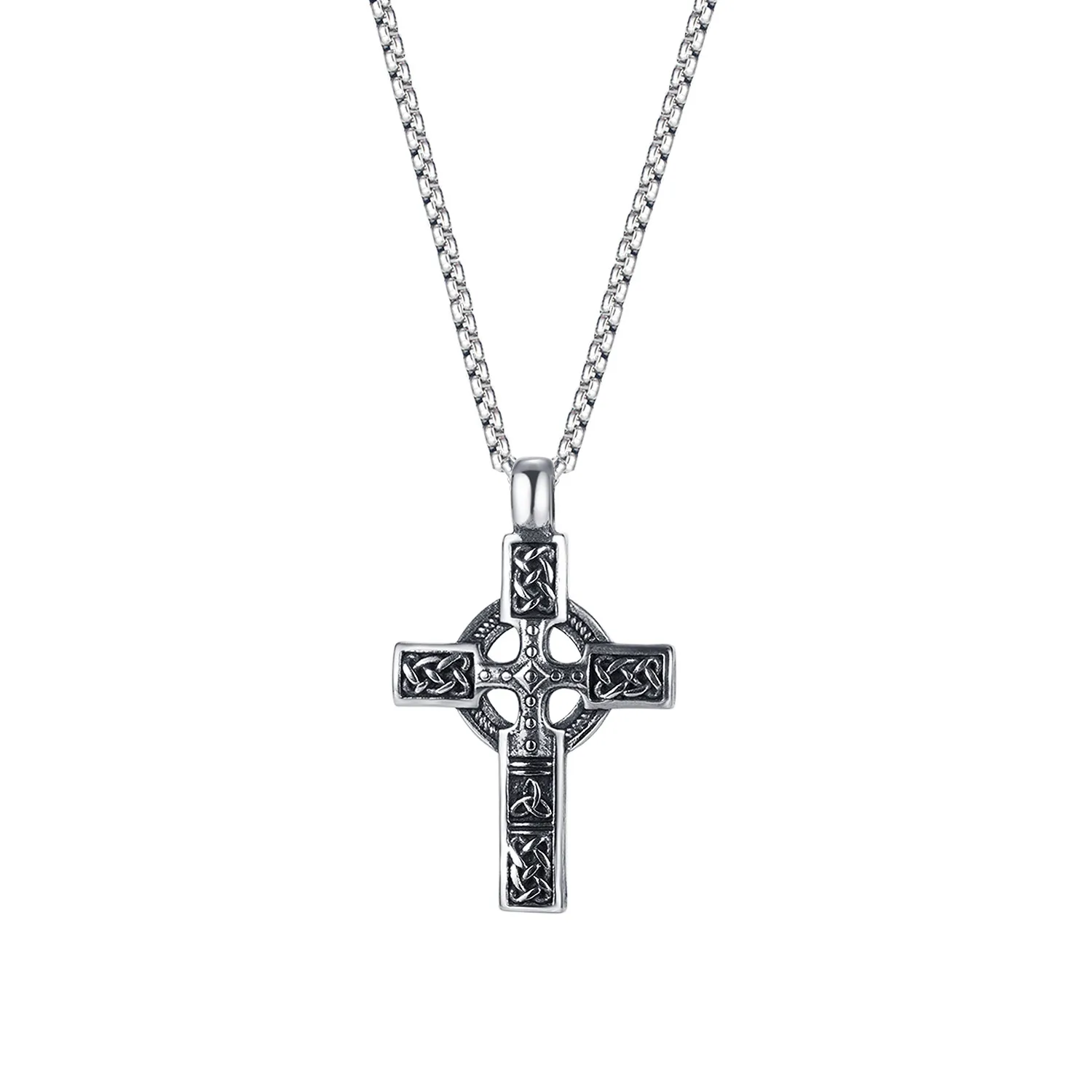 

Men’s Vintage Cross Pendant Necklace – Unique Hip Hop Street Style Stainless & Titanium Steel Chain