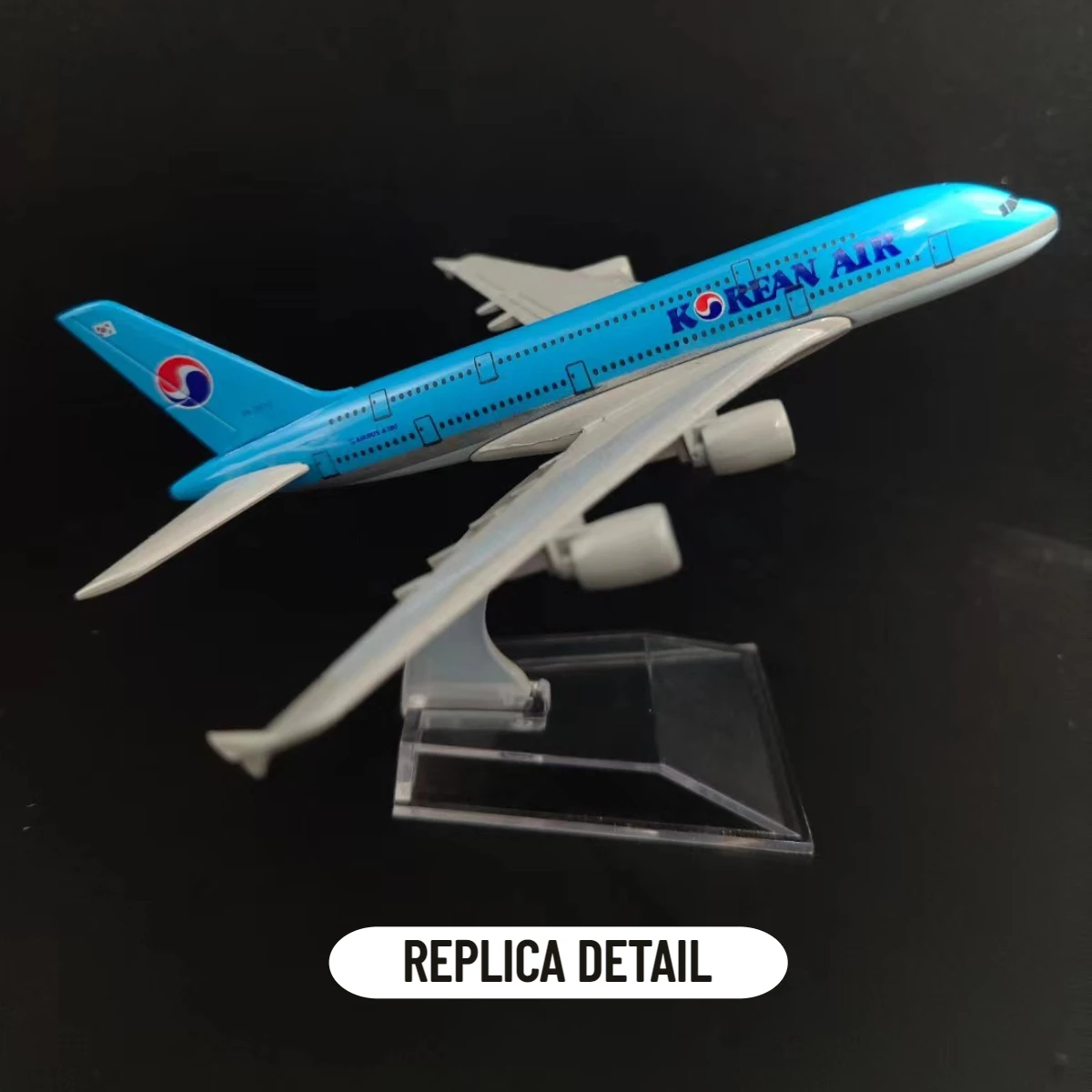 1:400 Metal Aircraft Model Replica, Korean A380 Airplane Scale Miniature Art Diecast Office Home Aviation Decoration Toy Gift