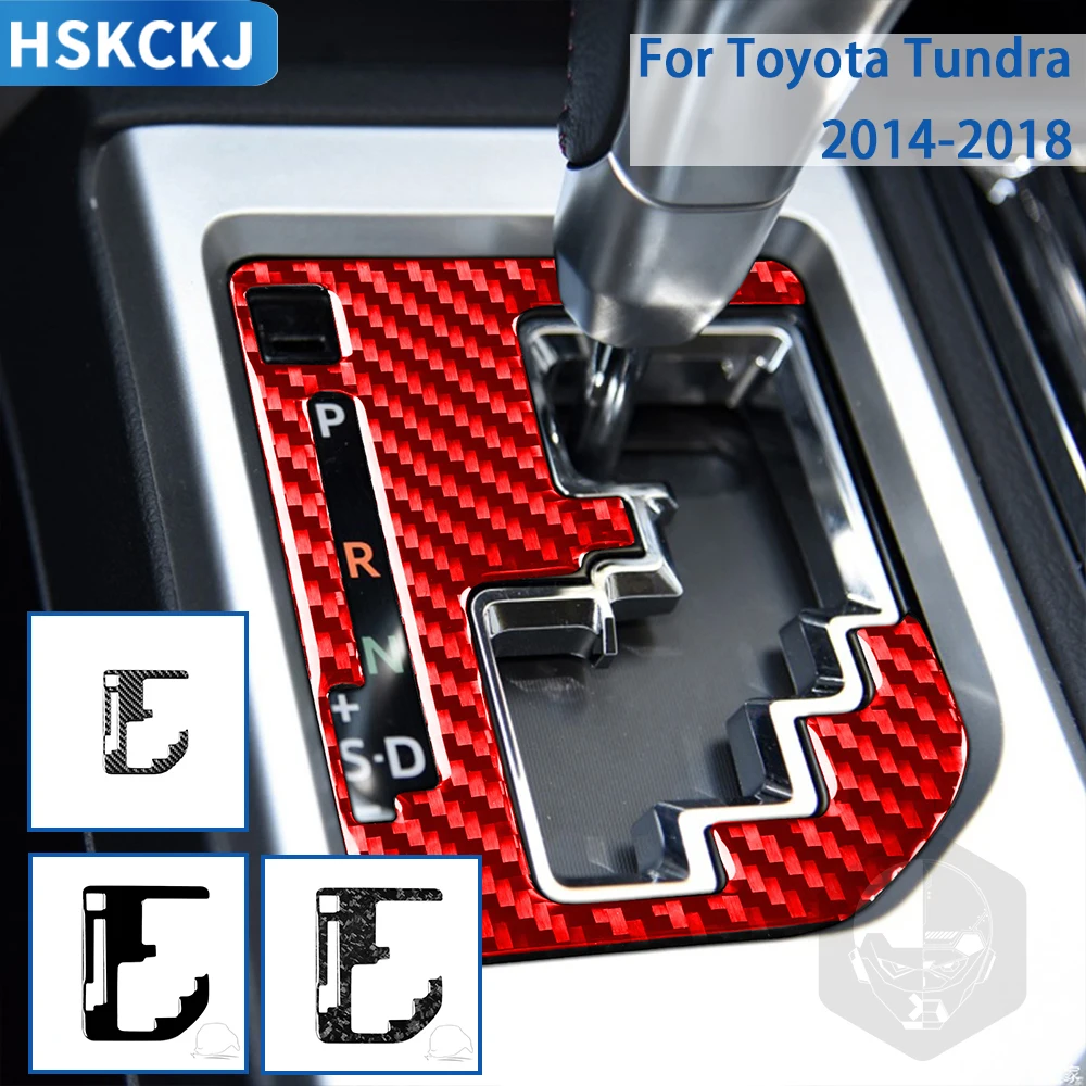 For Toyota Tundra 2014 2015 2016 2017 2018 Accessories Carbon Fiber Car Interior Gear Shift Indicator Panel Trim Sticker