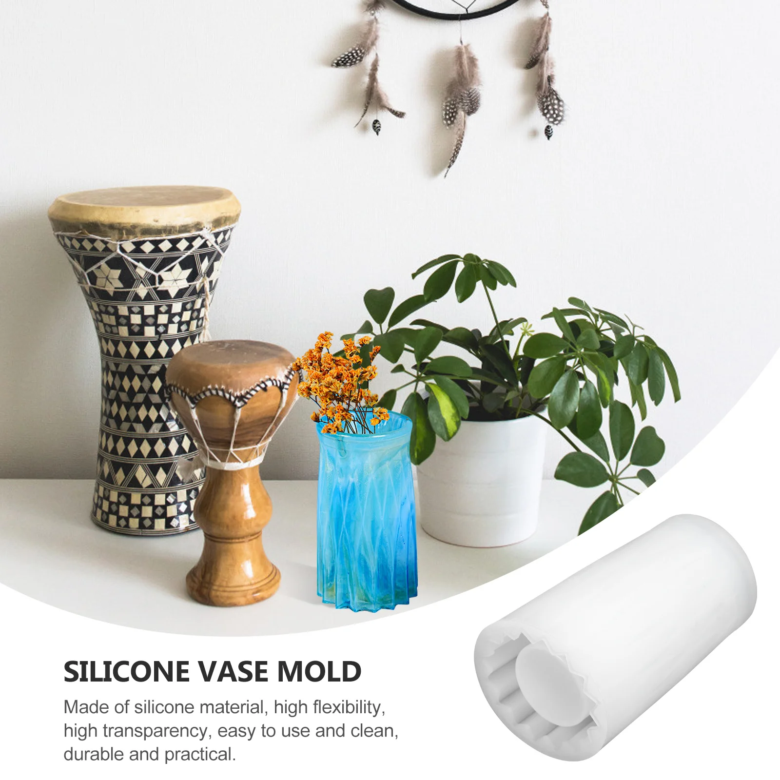 

1 шт., силиконовая форма, высокая гибкость, прозрачная поделка своими руками для вазы, держатель для ручек, контейнер для хранения, настольное украшение, эпоксидное литье