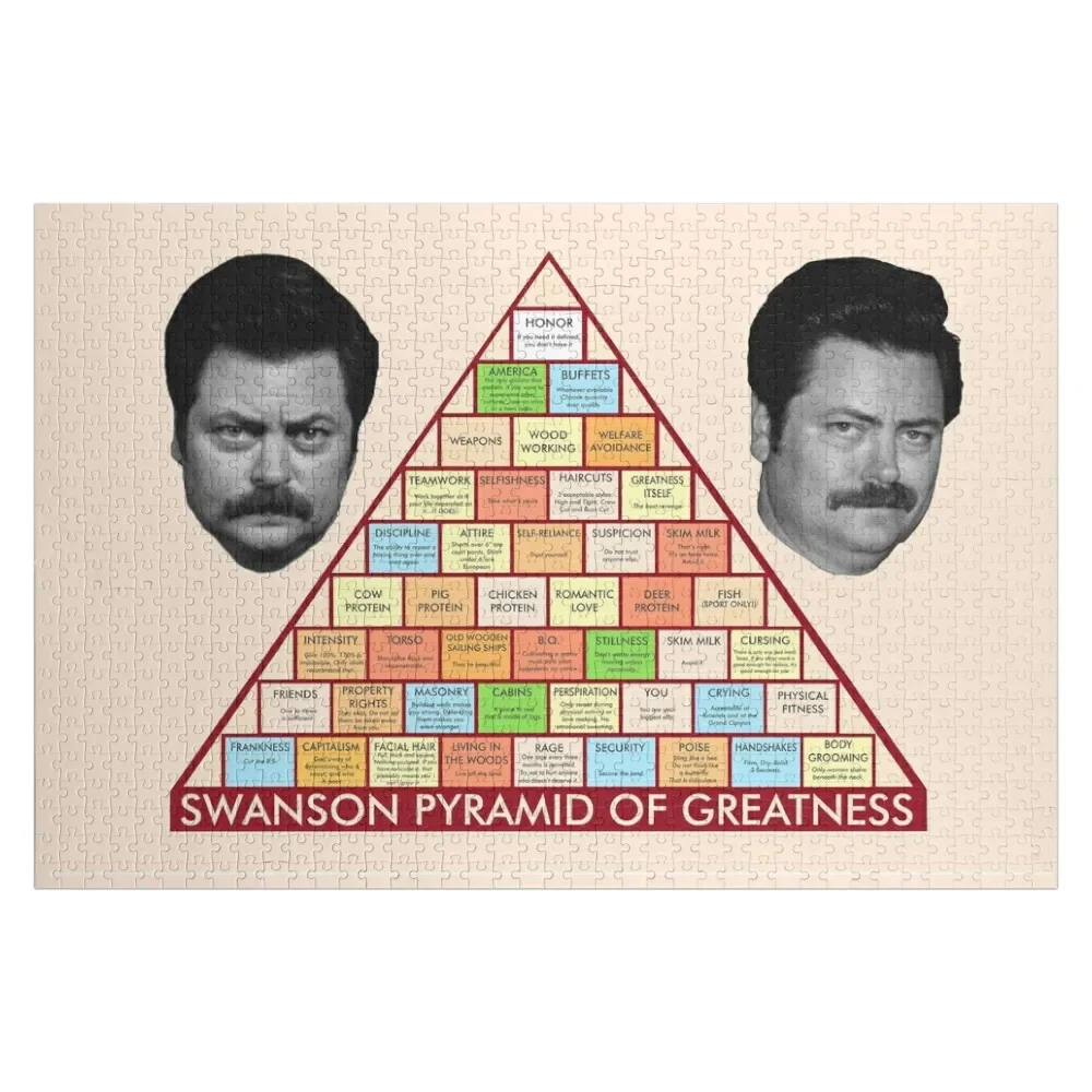 

Ron Swanson Pyramid of Greatness Jigsaw Puzzle Custom Photo Jigsaw Custom Children Puzzle