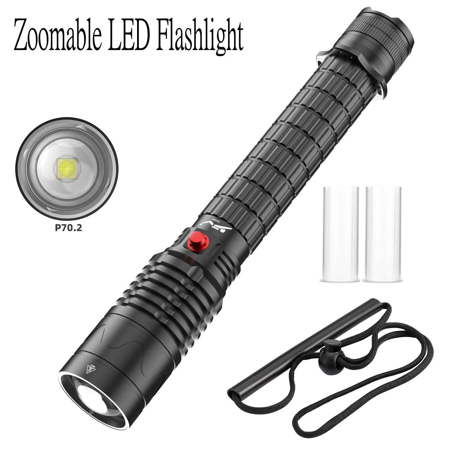 

Diving IPX8 XHP70 3000LM Zoomable Adjustable LED 80M Waterproof Underwater 30W Flashlight Lamp Torch