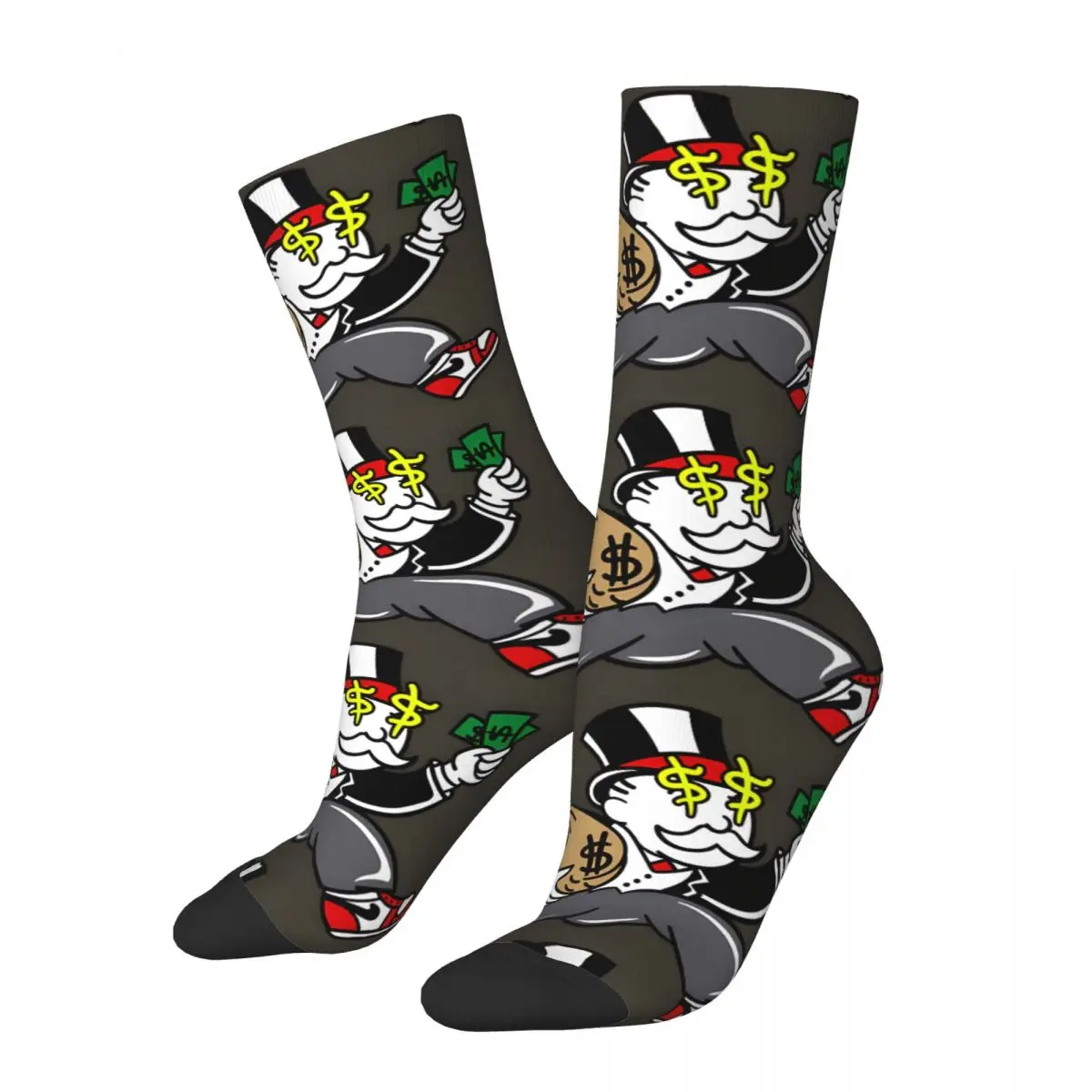 Monopoly Guy With Money Unisex Winter Socks Outdoor Happy Socks street style Crazy Sock