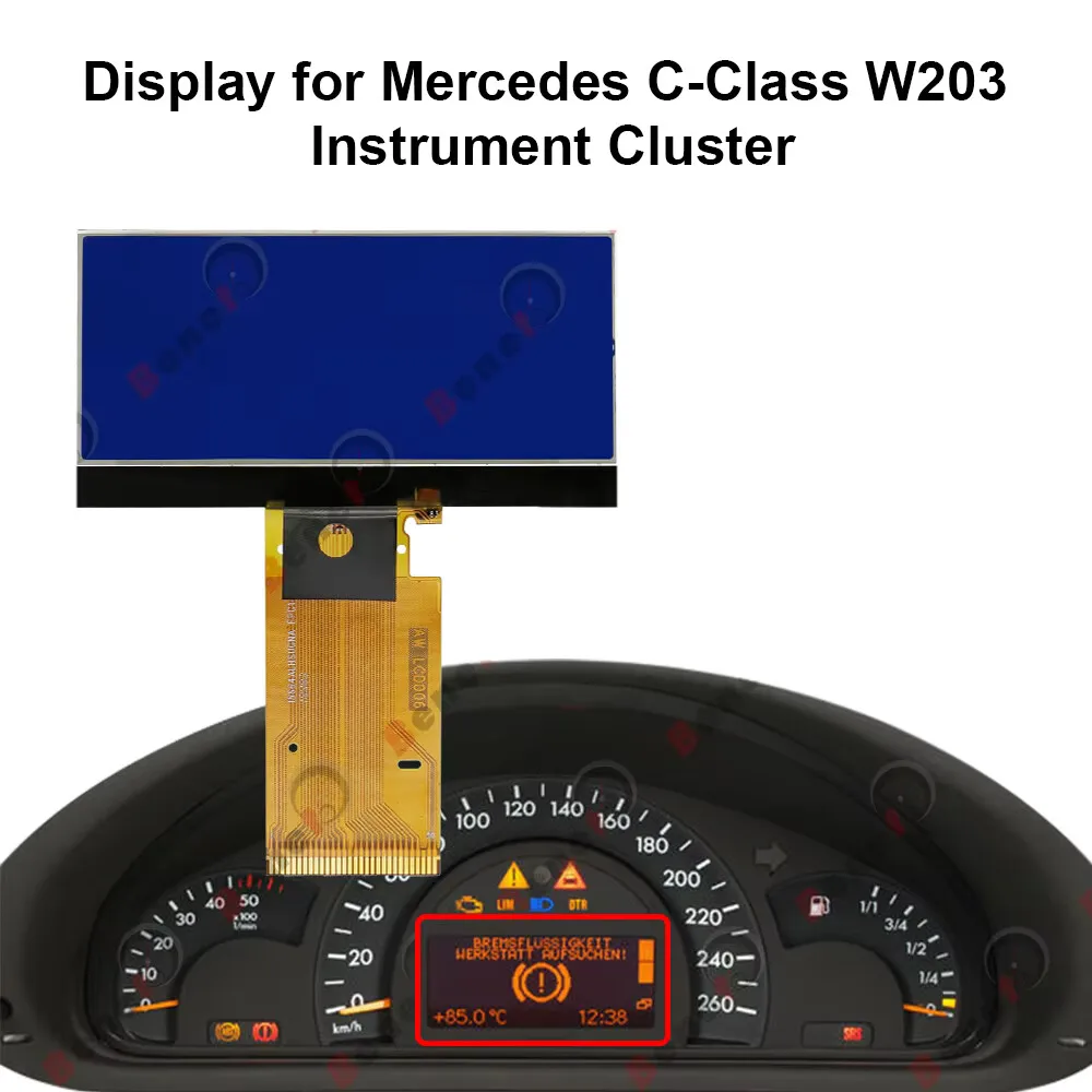 Display for Mercedes-Benz W203 C-Class C160 C180 C200 C230 C240 C320 C350 C55 Instrument Cluster 2001-2004