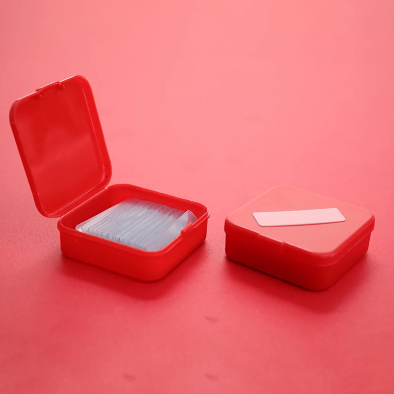 60Pcs/Box Reusable Quality PVC Double-sided Adhesive Tape Square Ultra-strong Waterproof Transparent Non-marking Stickers Tape