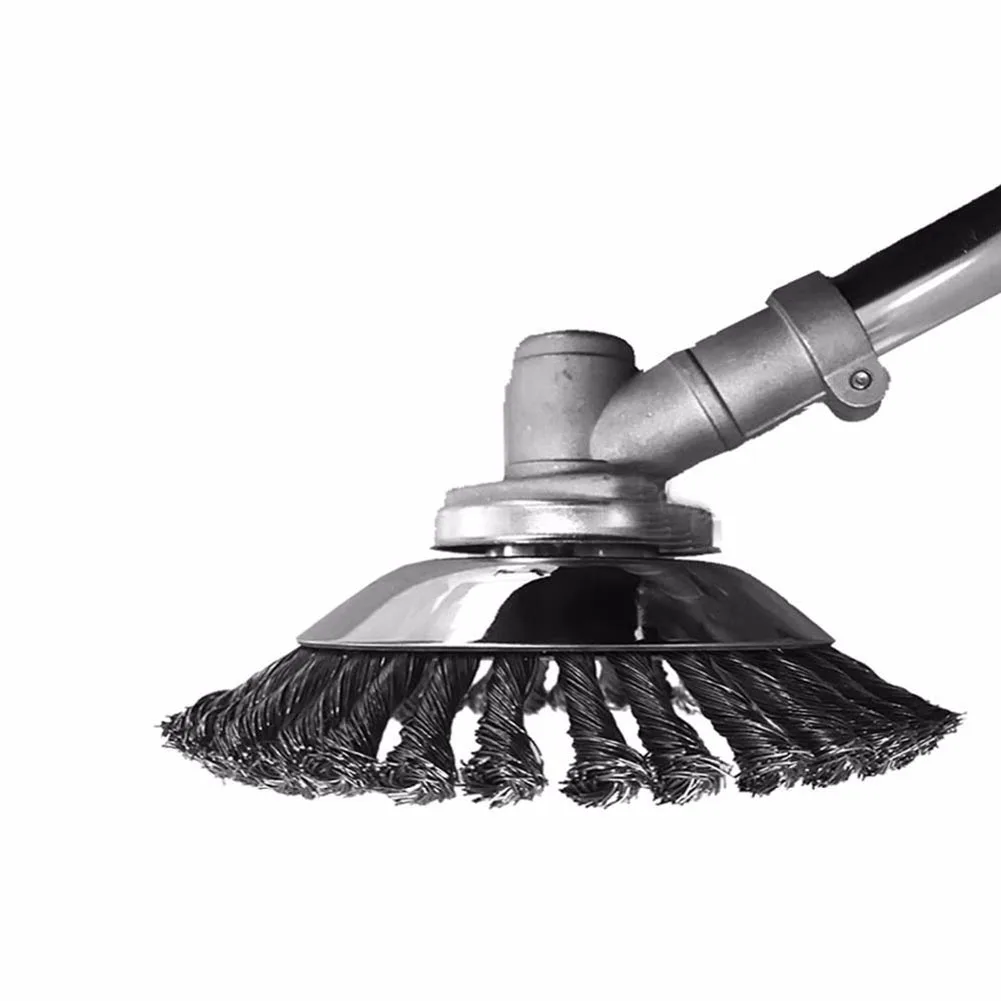 6/8/10 بوصة أسلاك الفولاذ المتقلب رئيس حديقة إزالة الأعشاب الضارة القاطع رئيس فرشاة إزالة الصدأ أسلاك الفولاذ عجلة الحديقة نظيفة إصلاح الملحقات #2