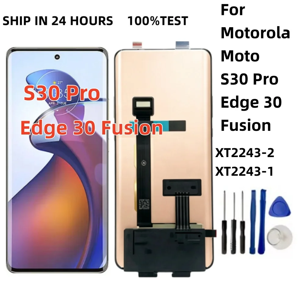 Nueva pantalla OLED de 6,55 pulgadas para Motorola Moto S30 Pro LCD XT2243-2, Panel táctil digitalizador para Motorola Edge 30 Fusion LCD