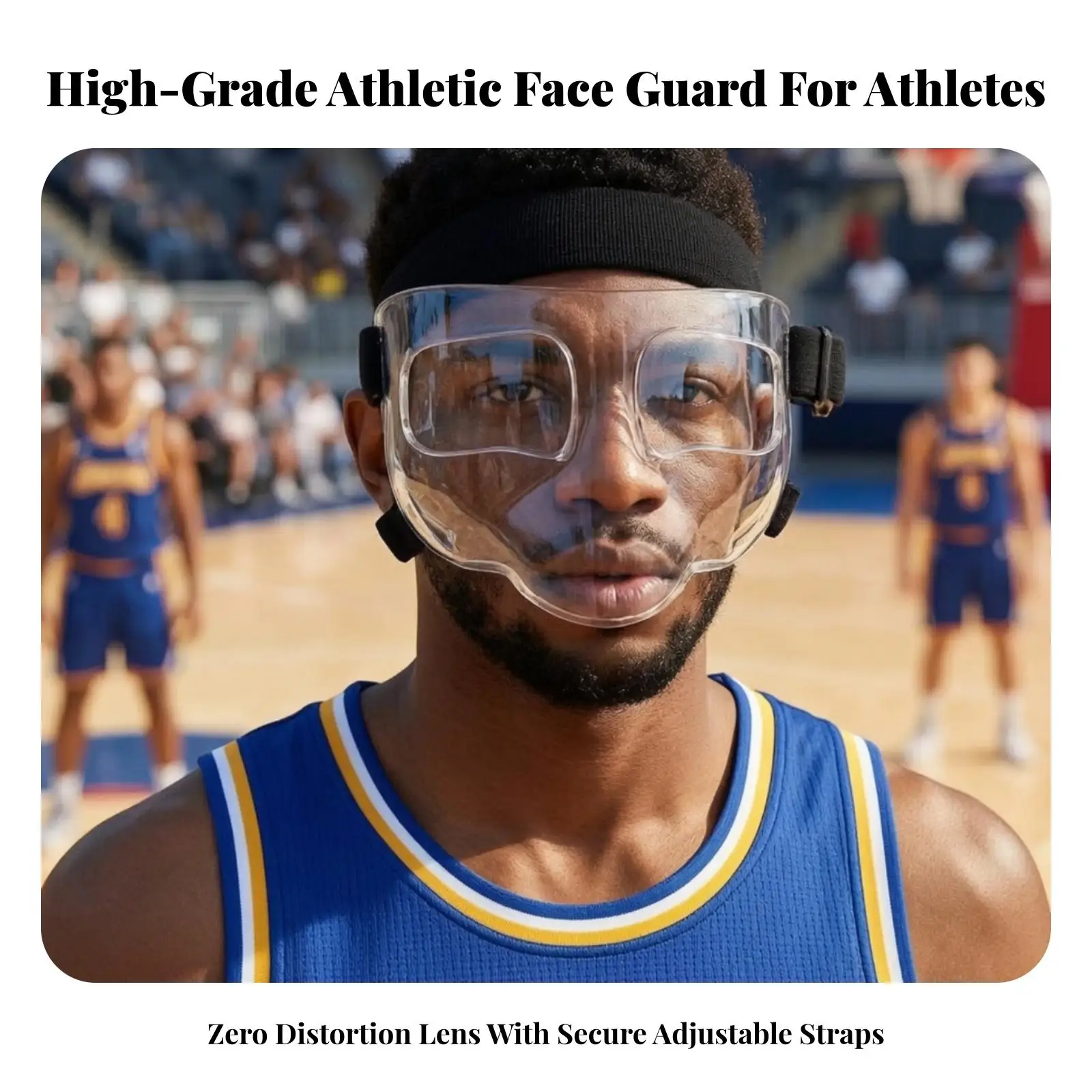 Lightweight Adult Sports Face Shield Polycarbonate Protector with Contoured Fit Clear Guard for Baseball Softball Training Gear