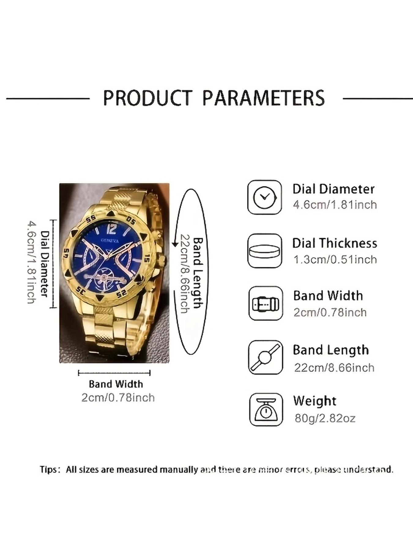 5-Piece Men's Sports Quartz Watch Set with Calendar and Luminous Hands