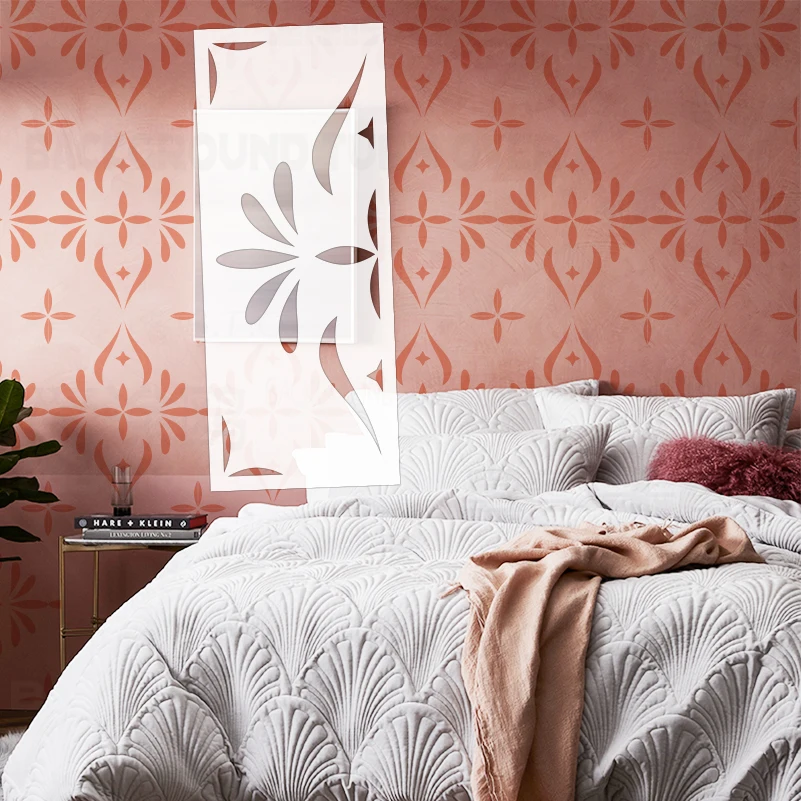 30cm - 70cm Stencil Wall Decor For Plaster Painting Putty Template To Paint Decorative Brick Damask Vintage Retro Luxury S081