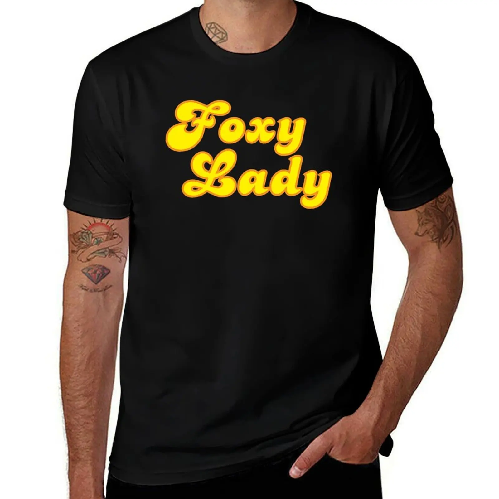 

Retro Foxy Lady T-Shirt Functional Casual Short Sleeve Tee