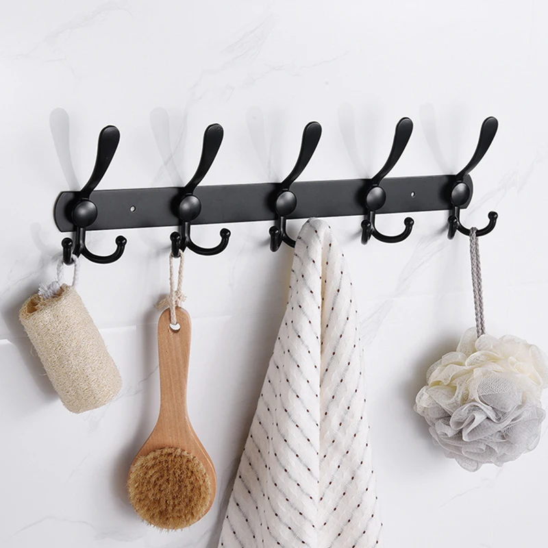 Stainless Steel Wall Hook For Coat Rack Towel Hanger Metal Bathrobe Bathroom Entrance Stoarge Rack Household Organization